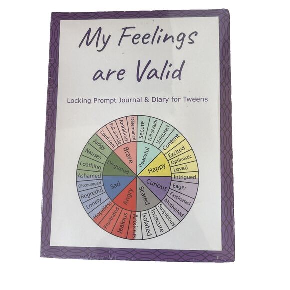 My Feelings Are Valid Journal Daily Writing Prompts Diary Lock Tweens New Sealed - Picture 5 of 5